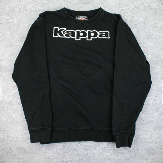 Vintage Kappa Spellout Sweater Schwarz - L