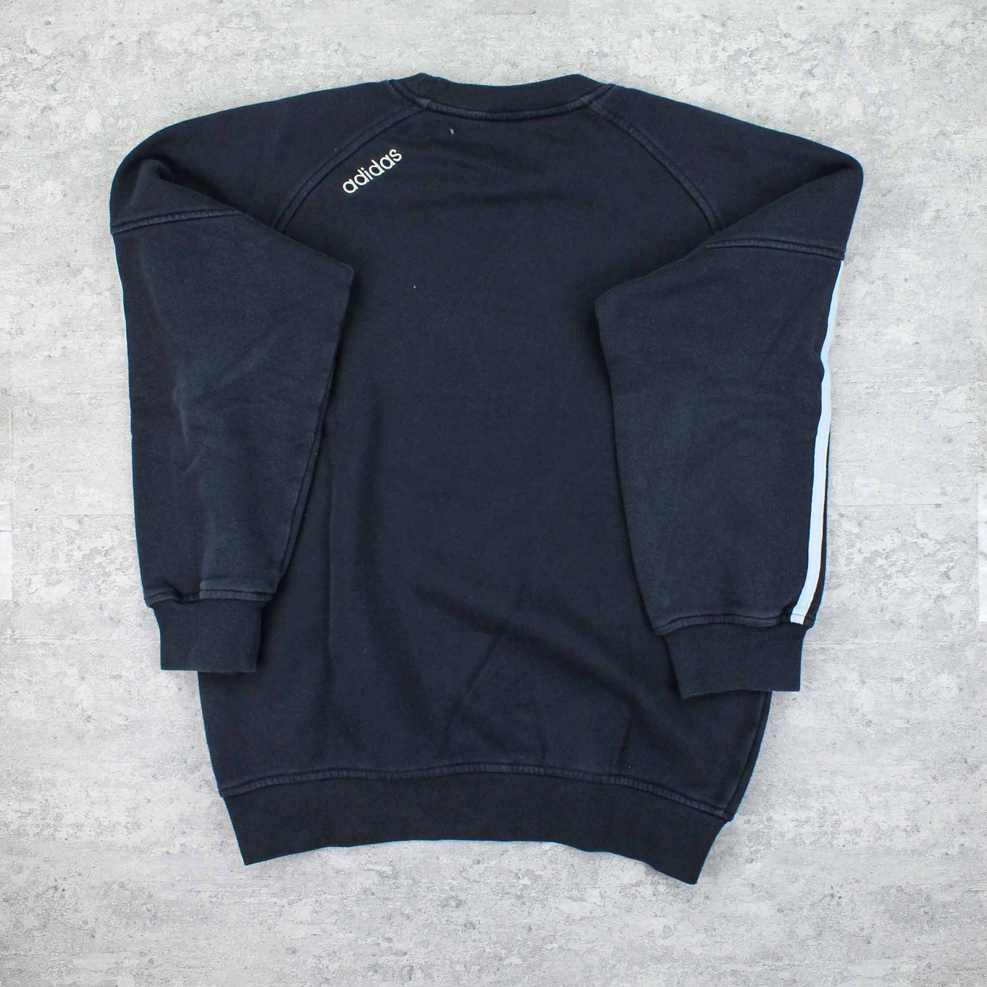 Vintage Adidas Spellout Sweater Blau - XS