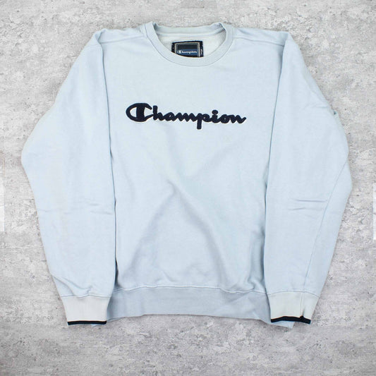 Vintage Champion Spellout Sweater Blau - M