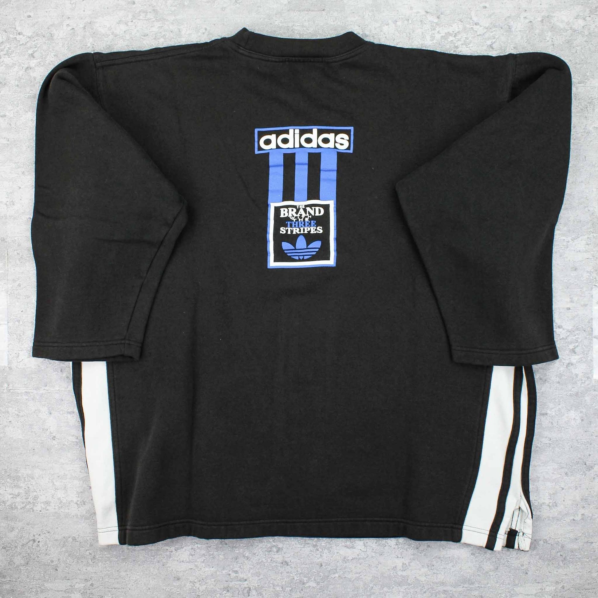 Vintage RARE Adidas Logo Sweater Schwarz - XL
