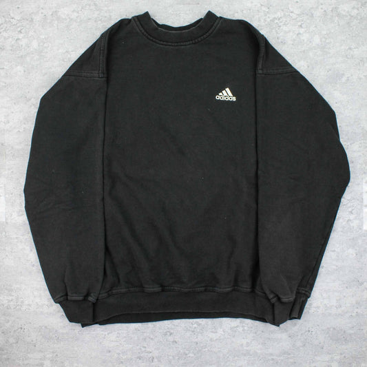 Vintage Adidas Logo Sweater Schwarz - M