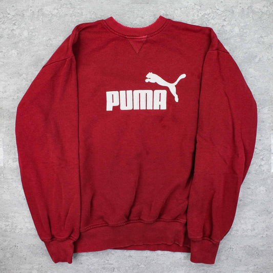 Vintage Puma Logo Sweater Rot - XL