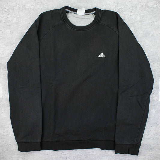 Vintage Adidas Logo Sweater Schwarz - XL
