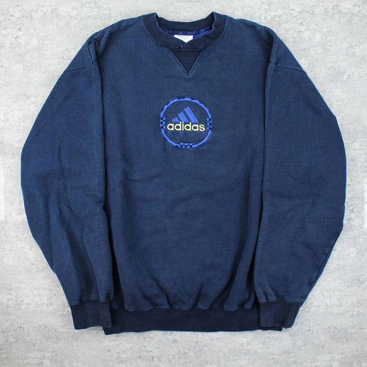 Vintage RARE Adidas Golf Logo Sweater Blau - L