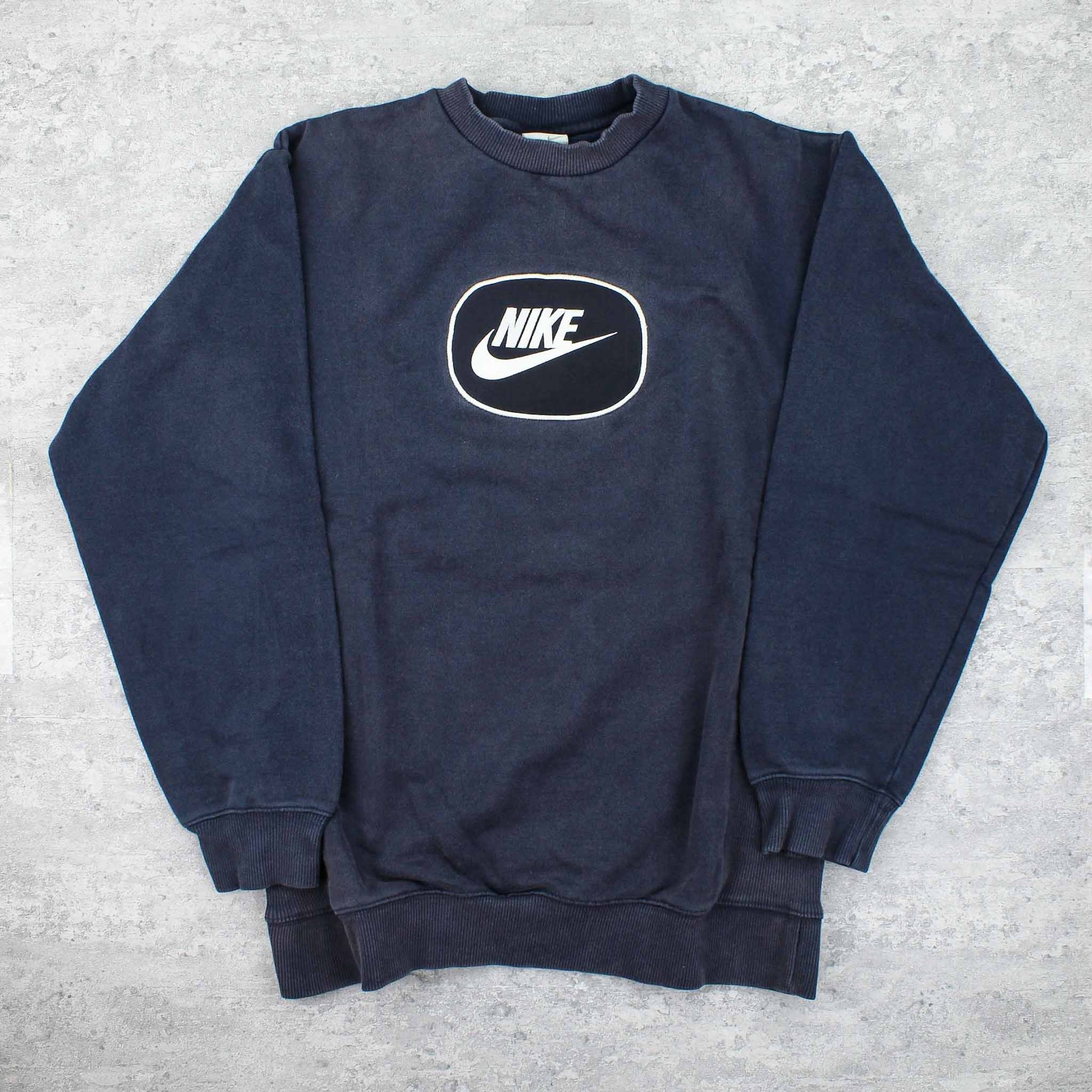 Vintage RARE Nike Spellout Sweater Blau - XS