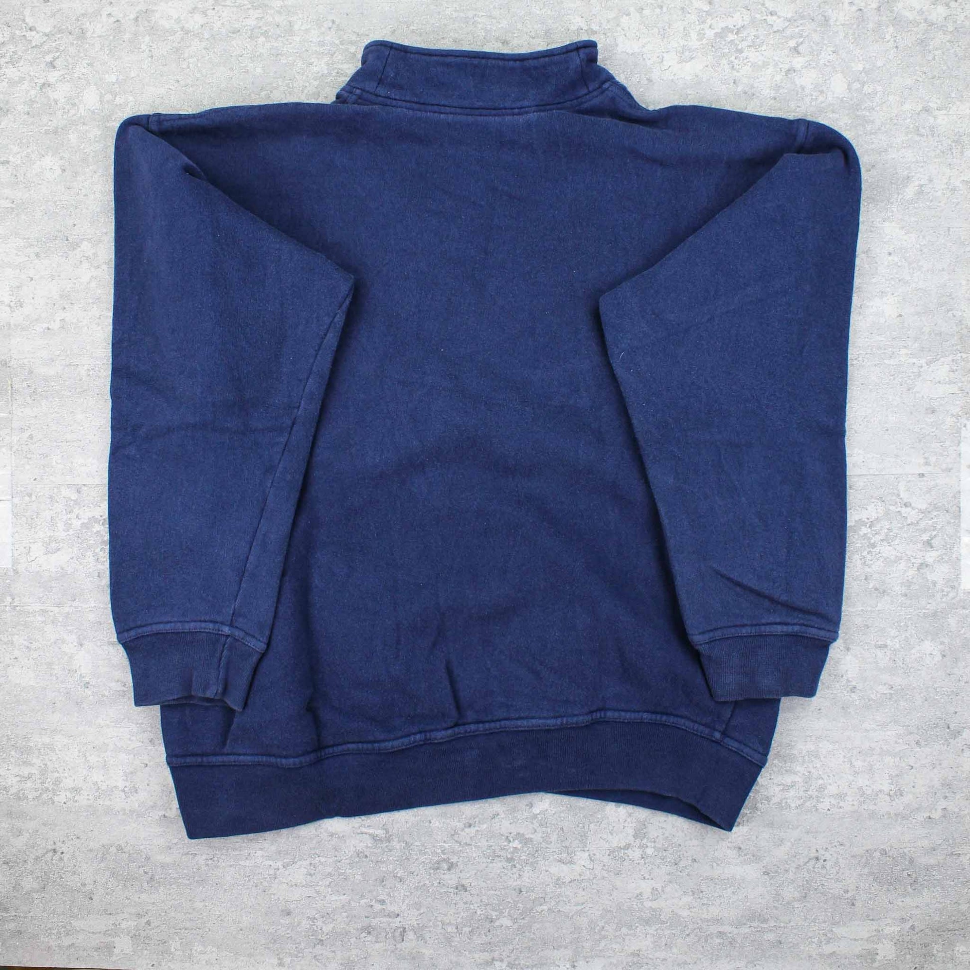 Vintage Adidas Zip-Up Logo Sweater Blau - S
