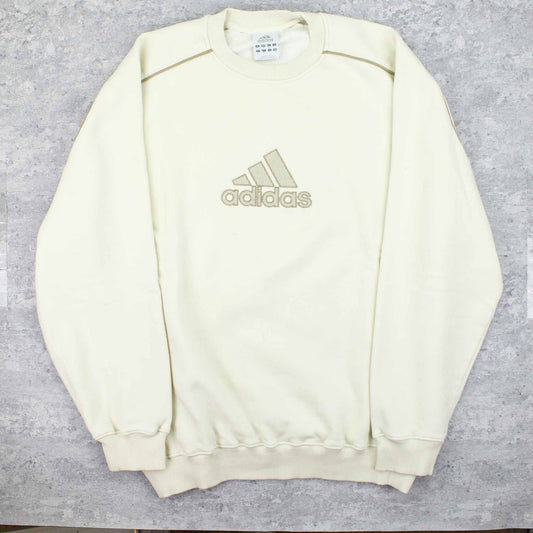 Vintage Adidas Logo Sweater Beige - L