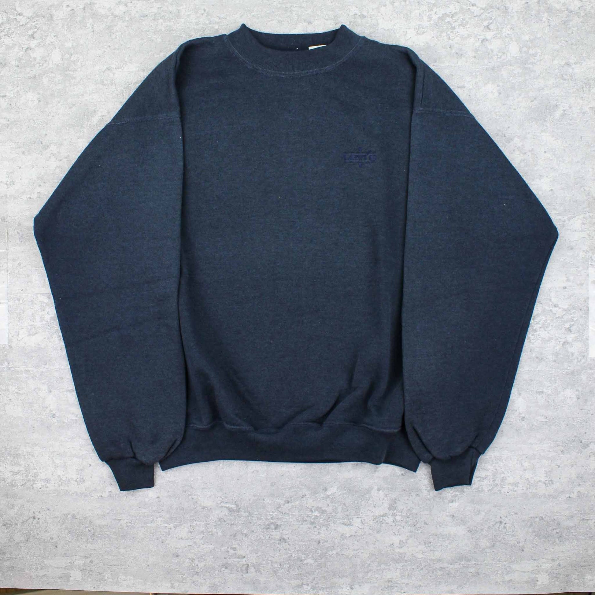 Vintage Levi's Logo Sweater Blau - XS