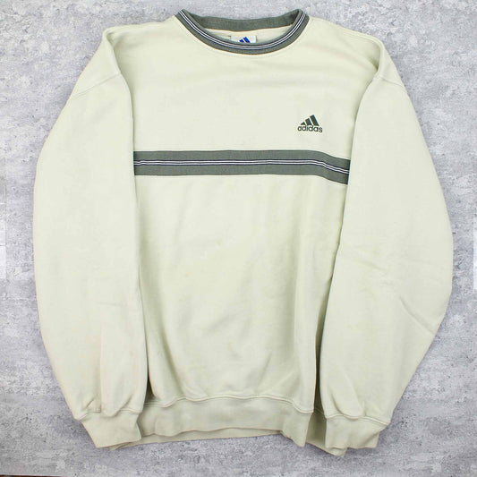 Vintage Adidas Logo Sweater Beige - XL