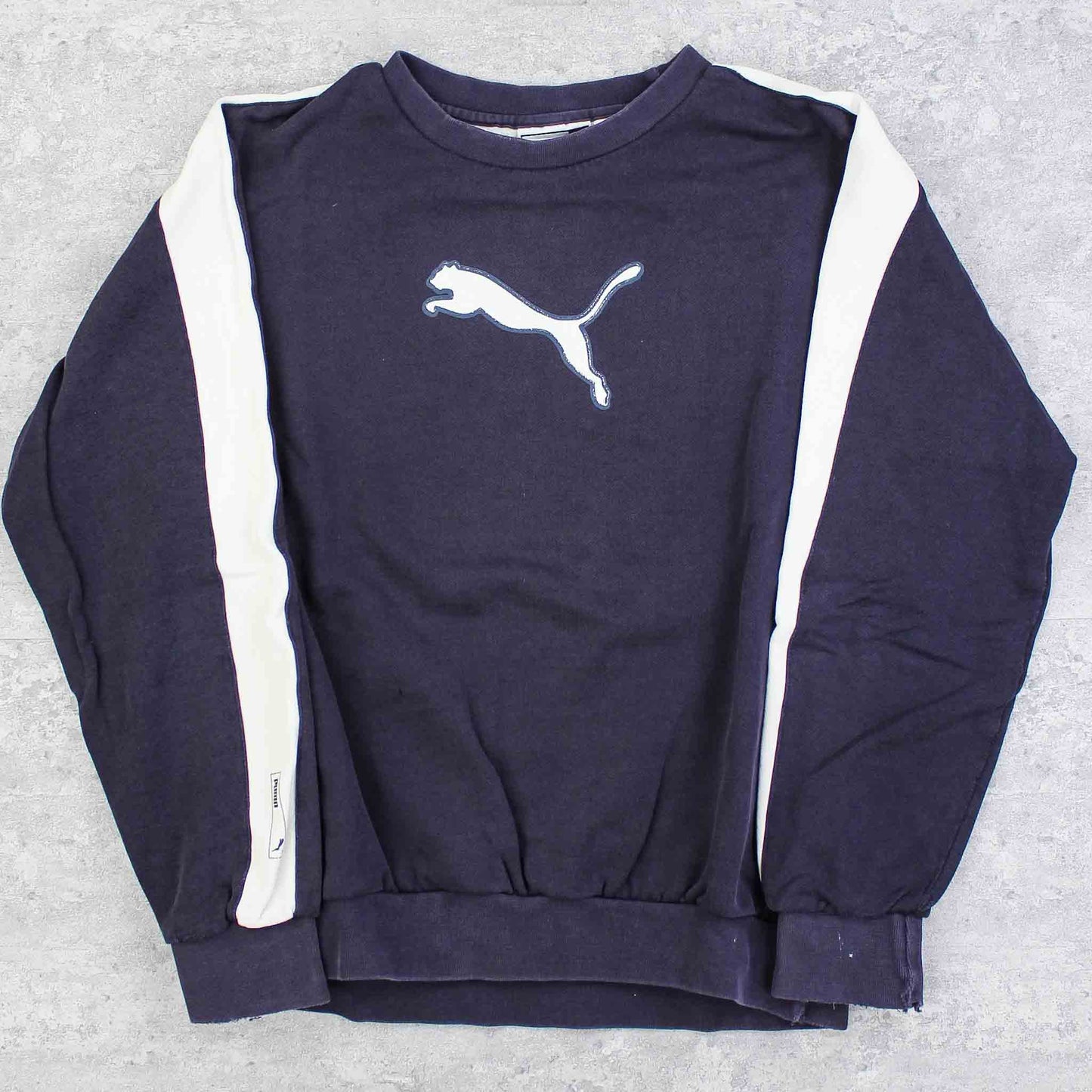 Vintage Puma Logo Sweater Blau - S