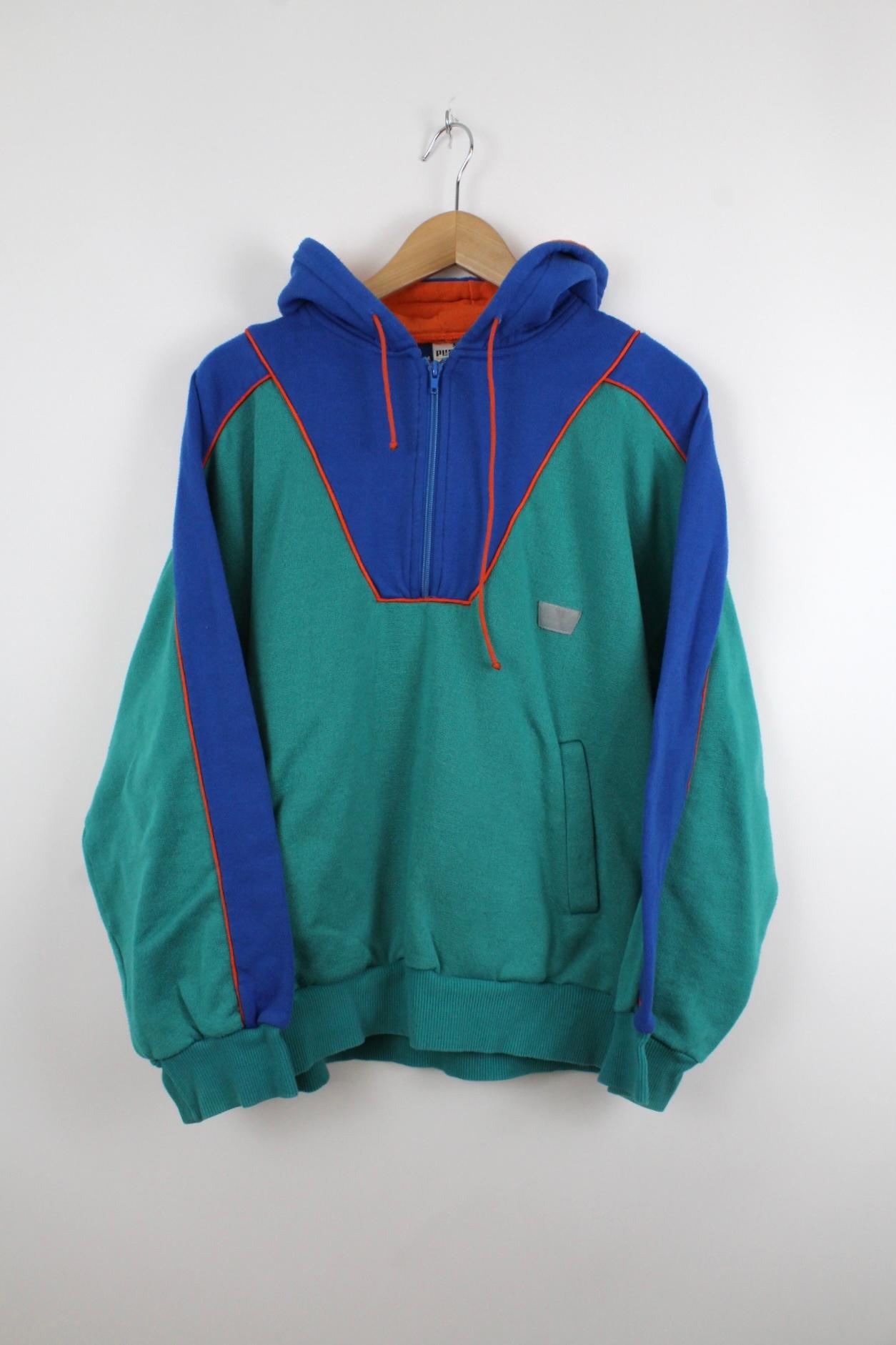 Vintage Puma Hoodie Grün - M