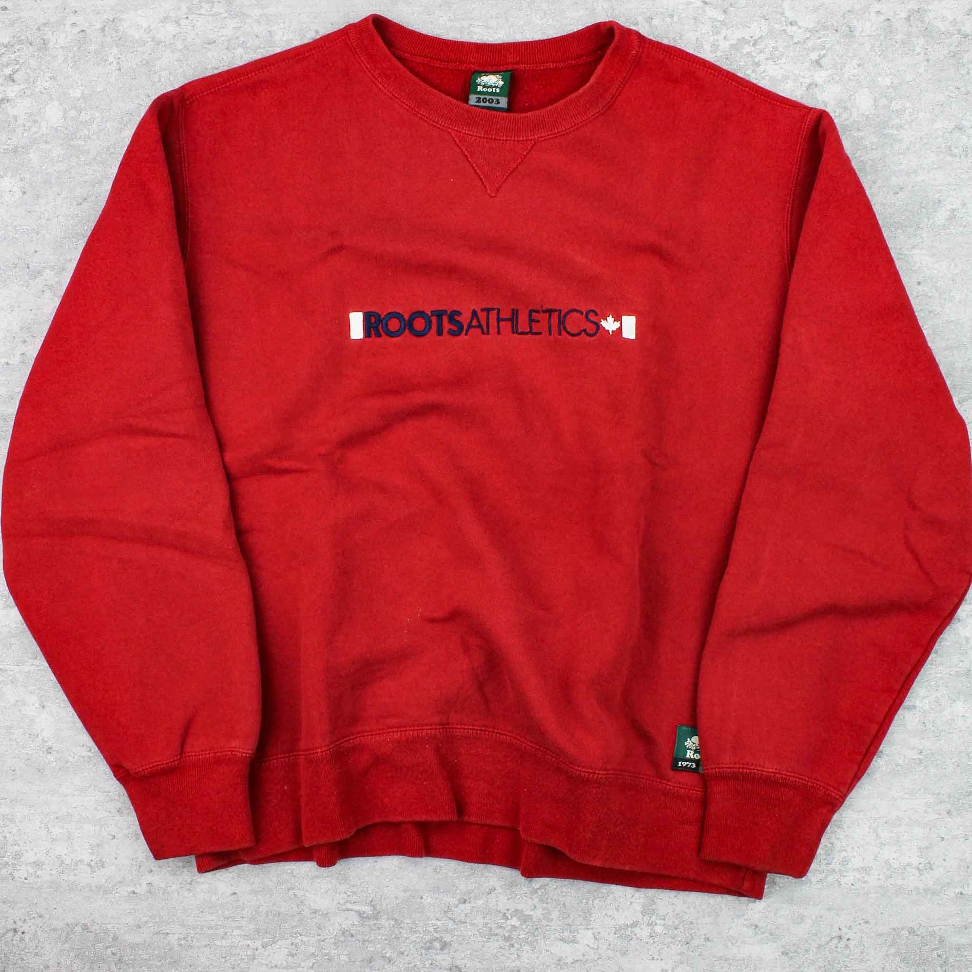 Vintage Roots Spellout Sweater Rot - L