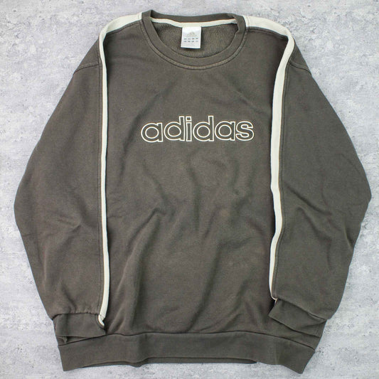 Vintage Adidas Spellout Sweater Grün - XL