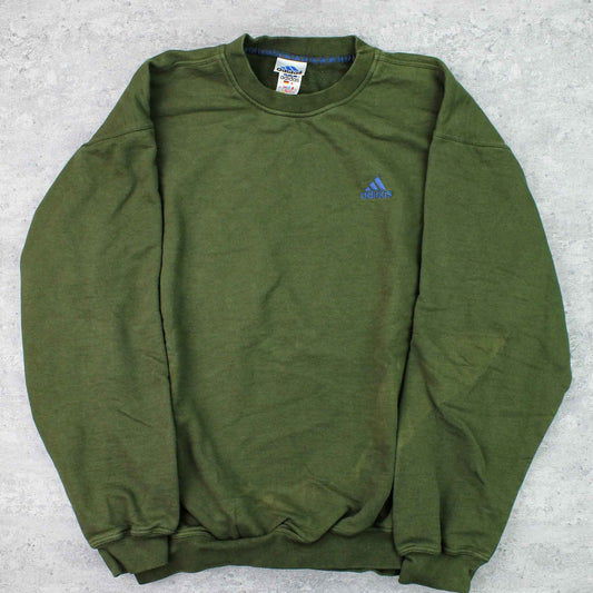 Vintage Adidas Logo Sweater Grün - XL