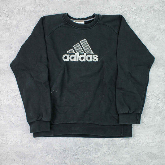 Vintage Adidas Spellout Sweater Schwarz - S