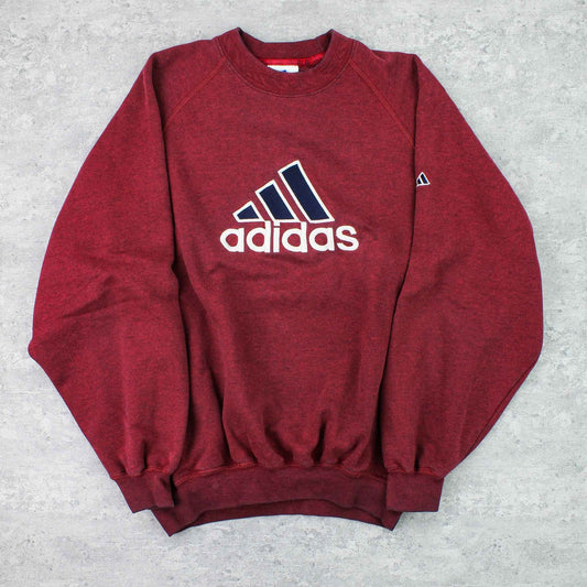Vintage Adidas Spellout Sweater Rot - M