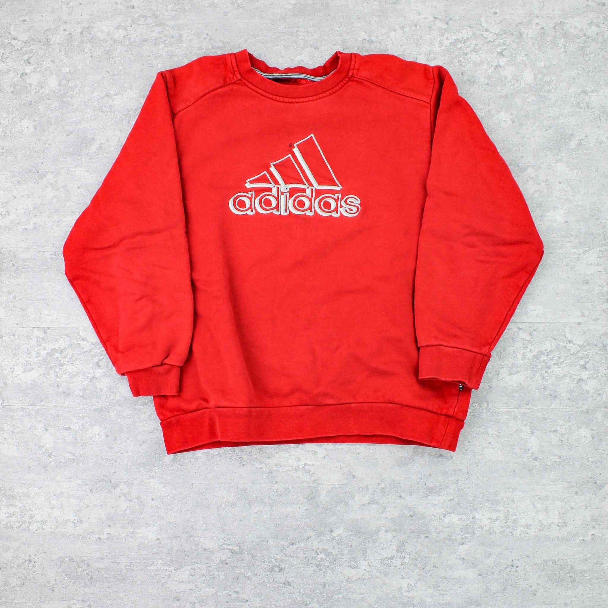 Vintage Adidas Spellout Sweater Rot - XS