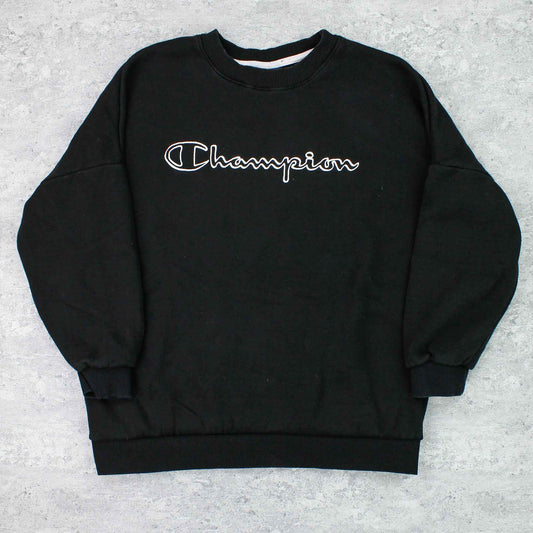 Vintage Champion Spellout Sweater Schwarz - M