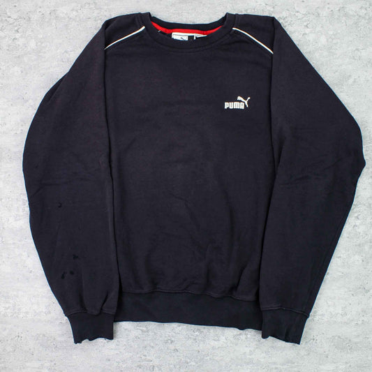 Vintage Puma Logo Sweater Blau - L