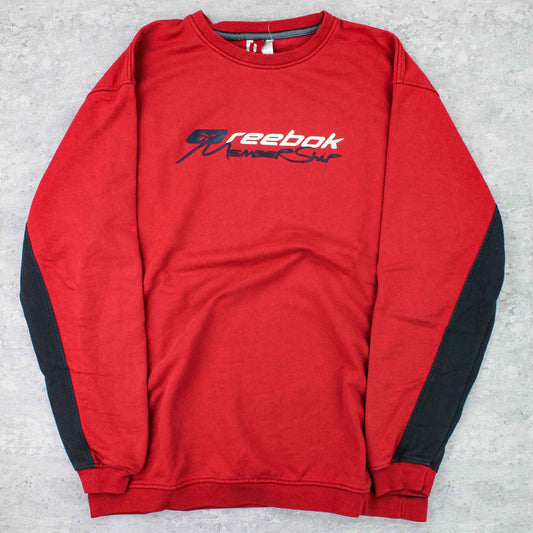 Vintage Reebok Spellout Sweater Rot - XL