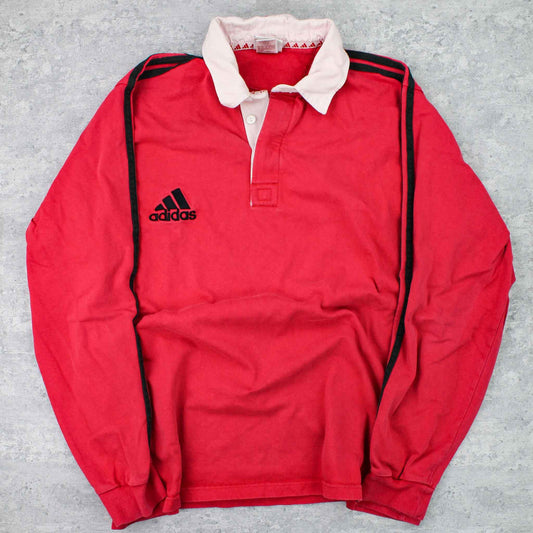 Vintage Adidas Logo Crewneck Sweater Rot - XL