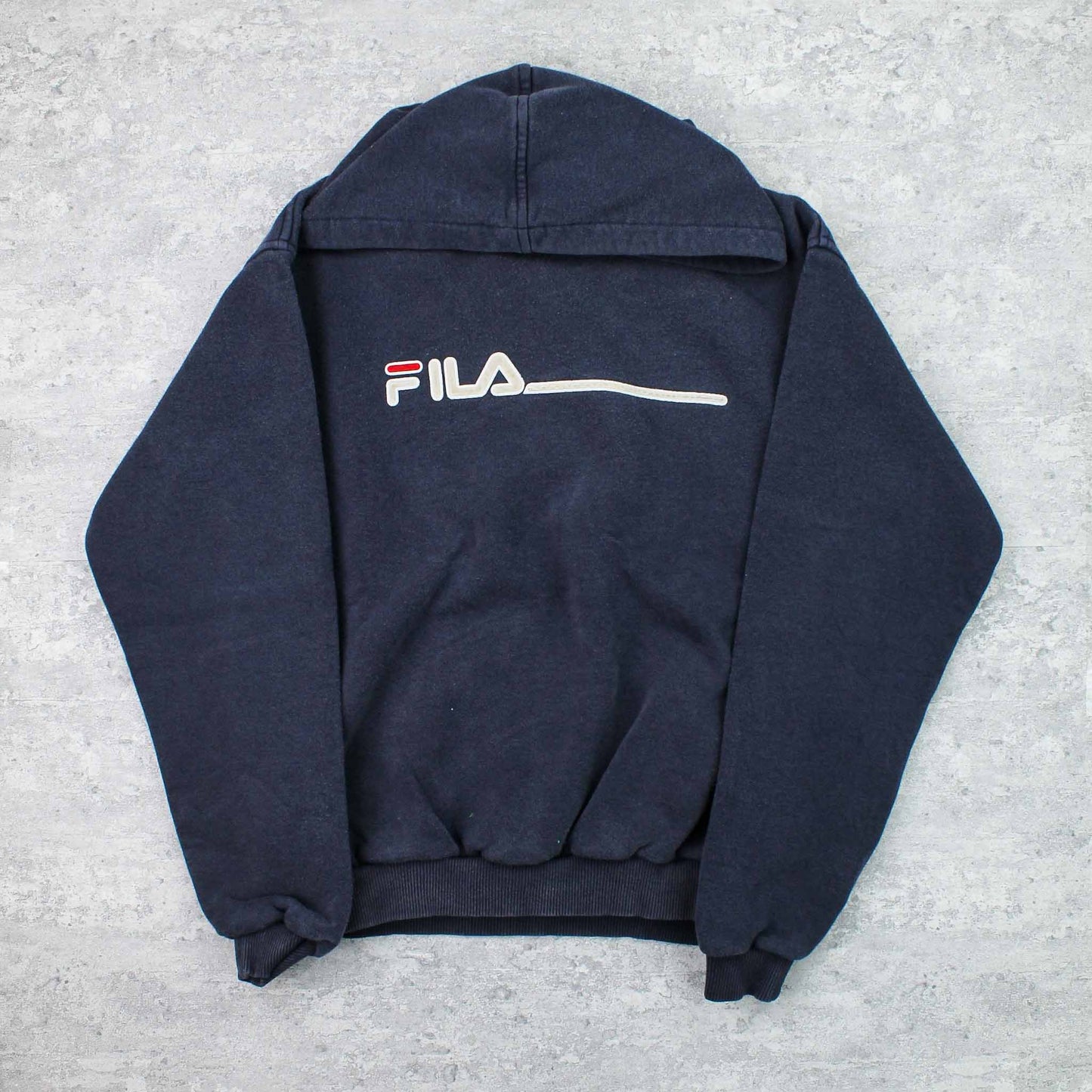 Vintage Fila Logo Hoodie Blau - XS