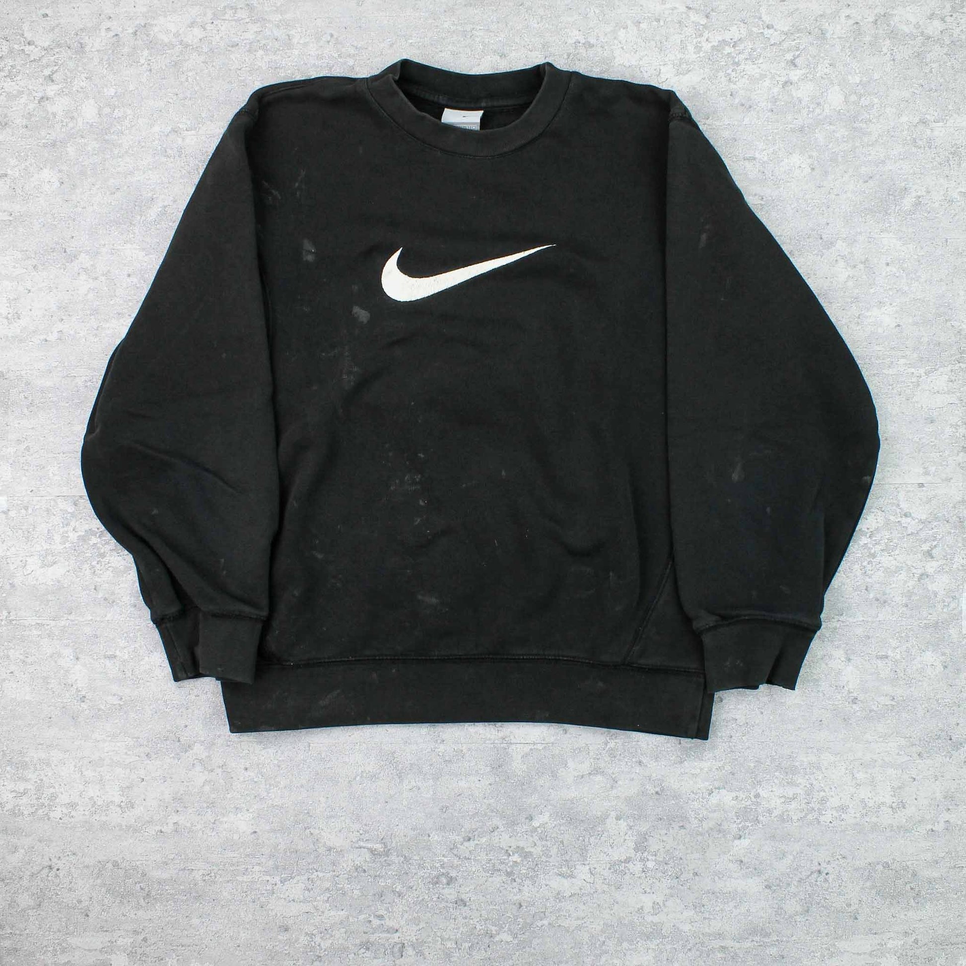 Vintage RARE Nike Logo Sweater Schwarz - XS