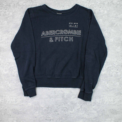 Vintage Abercombie Spellout Sweater Blau - M