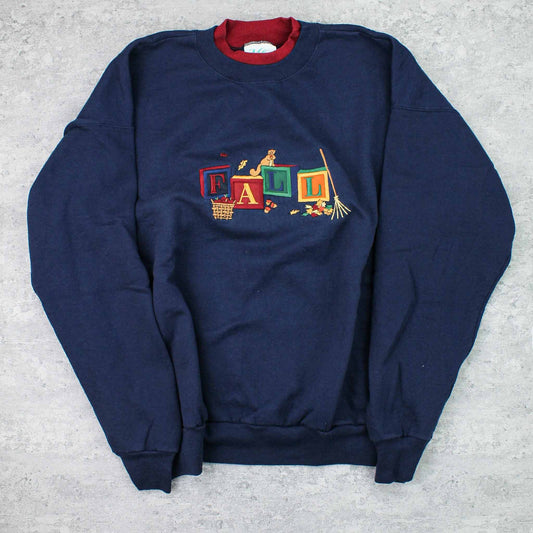Vintage USA Logo Sweater Blau - XL