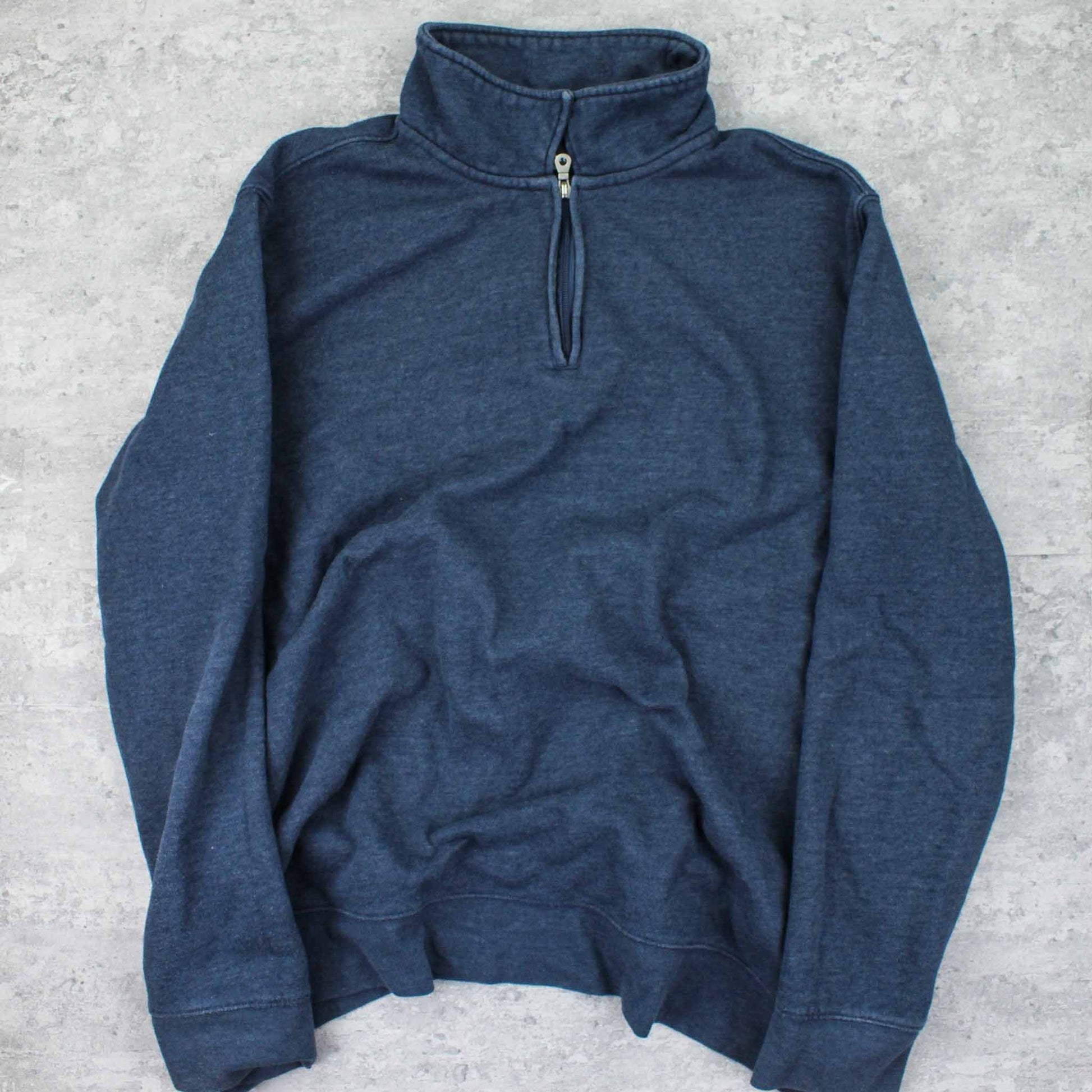 Basic Quarterzip Sweater Blau - L