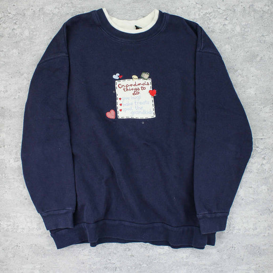 Vintage USA Logo Sweater Blau - L