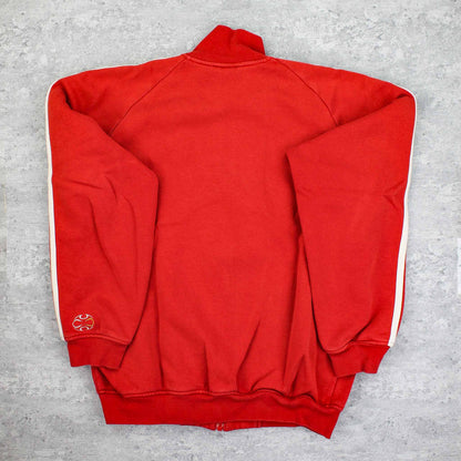 Vintage Adidas Bayern München Zip-Up Sweatshirt Rot - S