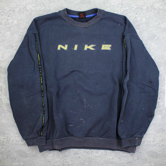 Vintage RARE Nike Spellout Sweatshirt Blau - L