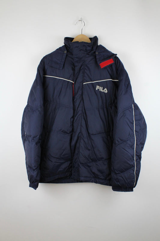 Vintage Fila Puffer Jacke Blau - L