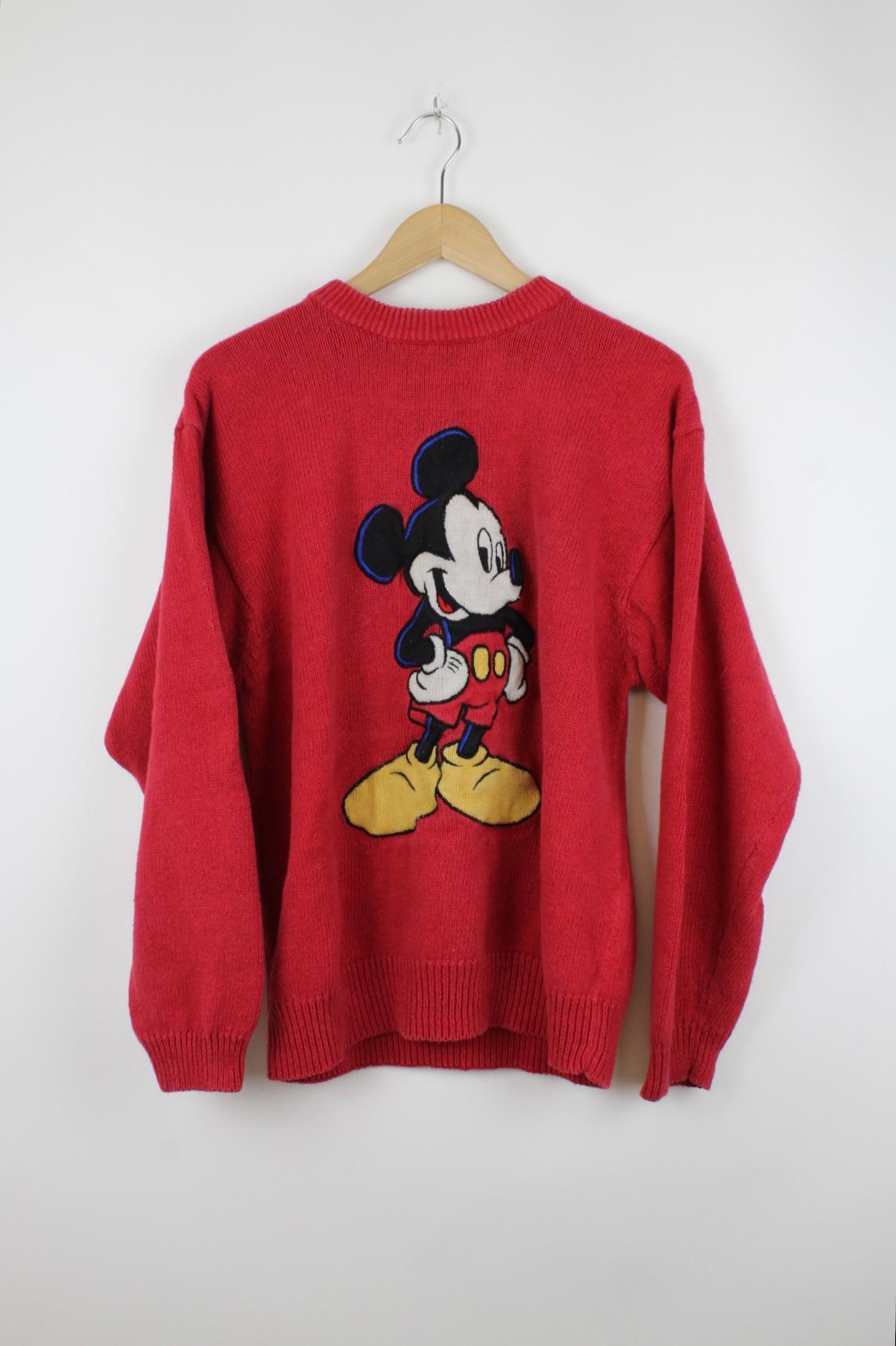 Vintage RARE USA Disney Knit Sweater Rot - M