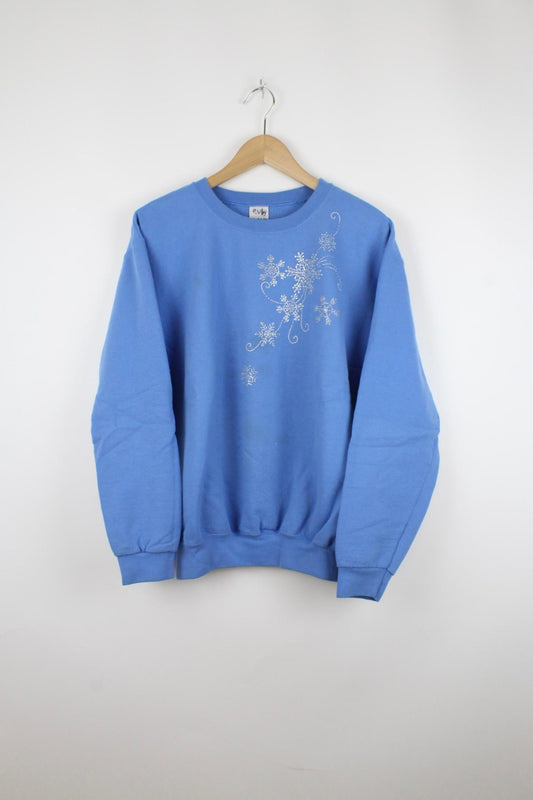 Vintage Christmas Sweater Blau - M