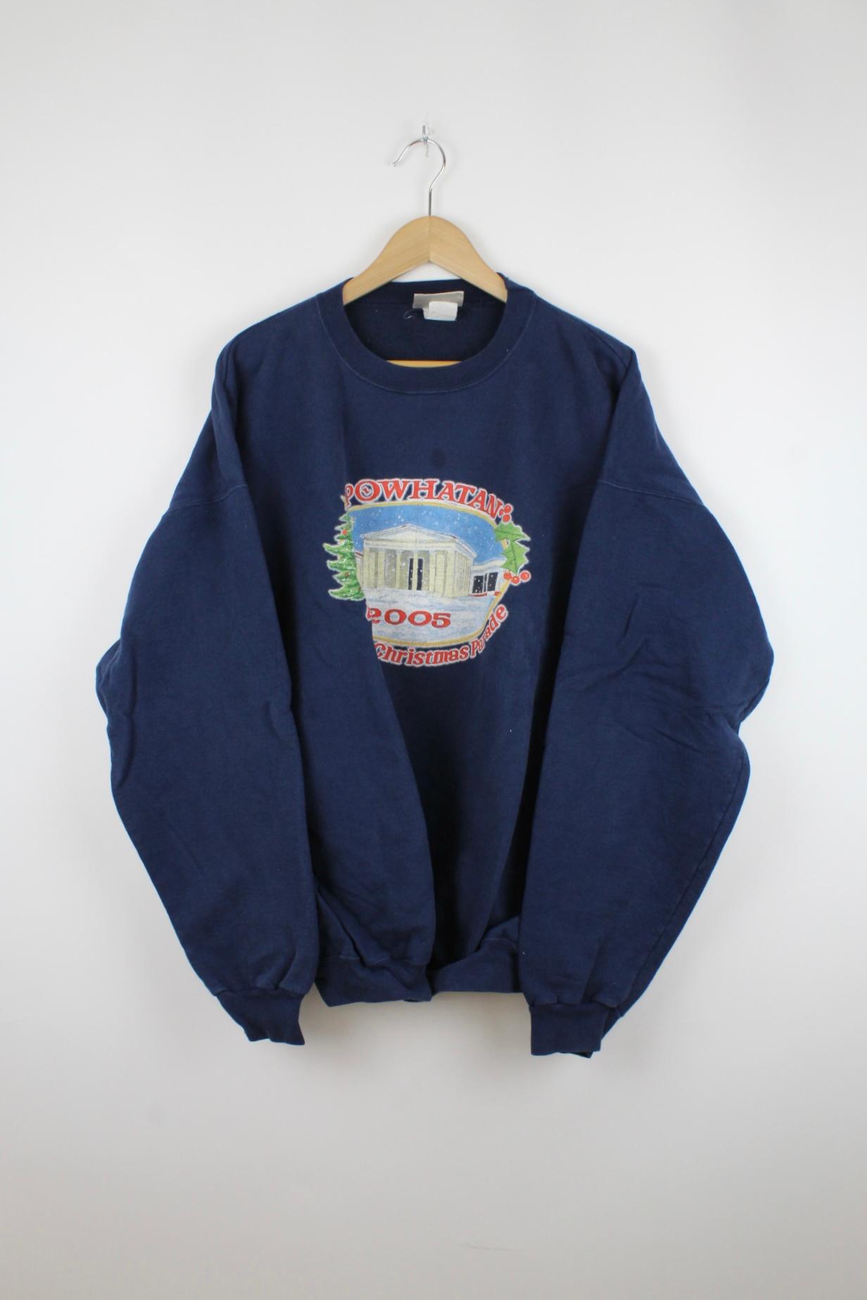 Vintage Christmas Sweater Blau - XXL