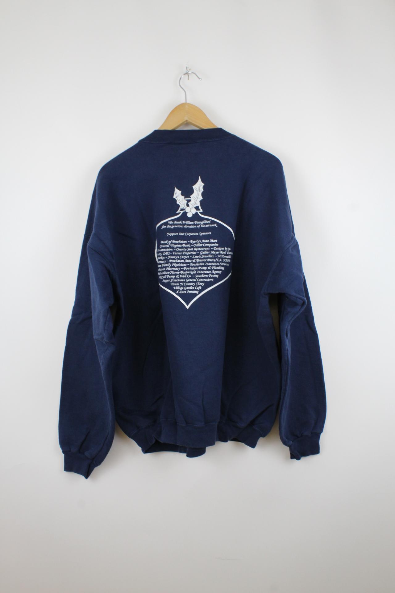 Vintage Christmas Sweater Blau - XXL