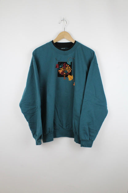 Vintage Christmas Sweater Blau - M