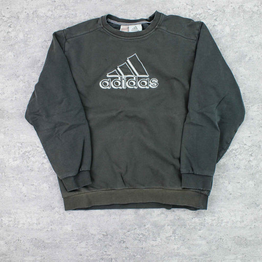 Vintage Adidas Spellout Sweater Grau - S